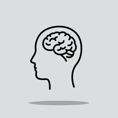 Mind's Eye: A sleek illustration of the human brain within a profile, subtly representing cognitive processes, thoughts, and the mind.