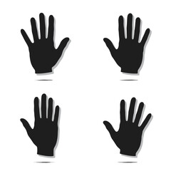 Hand Silhouettes: A simple yet striking collection of four hand silhouettes, captured from different angles, offering a versatile graphic resource for various design applications.