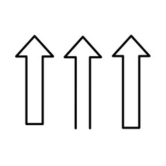 Ascending Arrows: A trio of up-pointing arrows in a clean, minimalist design, symbolizing growth, direction, and progress.