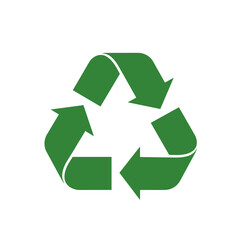 Obraz premium Embracing a Sustainable Future: The universal recycling symbol in green, representing the commitment to environmental responsibility and the circular economy.