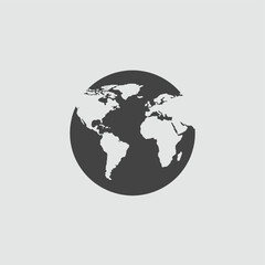 World Globe Illustration: A minimalistic, grayscale depiction of the world globe. Ideal for representing global concepts and themes.