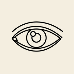 Obraz premium Eye of Insight: A minimalist line drawing of an eye, symbolizing vision, perception, and awareness, conveys a sense of focus and clarity.