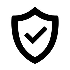 Shield of Assurance: A sleek, minimalist shield graphic with a bold check mark, symbolizing security, protection, and trust in a digital world.