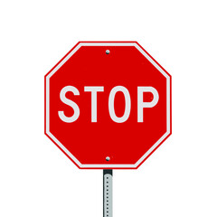 Stop Sign: A vibrant red stop sign, a universal symbol of safety and caution, prominently displayed to regulate traffic.