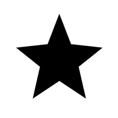 Black Star: A minimalist graphic of a black star, showcasing its classic five-pointed shape and simple design, perfect for a wide range of creative applications.