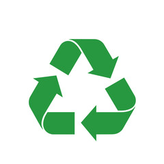 Eco-Friendly Emblem: A bright green recycling symbol, a timeless emblem of sustainability, advocating a cleaner future.
