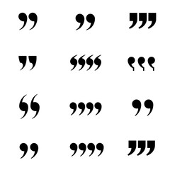 Quotation Marks Collection: A diverse collection of classic quotation marks in various orientations, perfect for design elements, emphasizing text, and highlighting key information.
