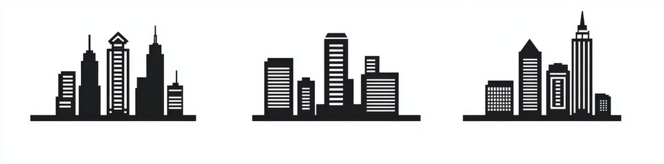 Obraz premium Vancouver skyline in silhouette, including its reflection. Landscape of Vancouver, British Columbia. Modern artwork