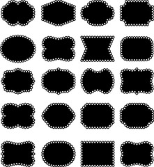 set of black and white vector elements