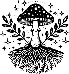 vector illustration of a mushroom 