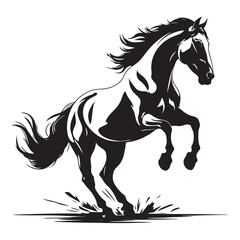 Obraz premium Silhouette Horse Diverse, Majestic, and Wonders of Nature