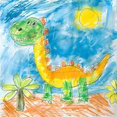 Dinosaur drawing of a child