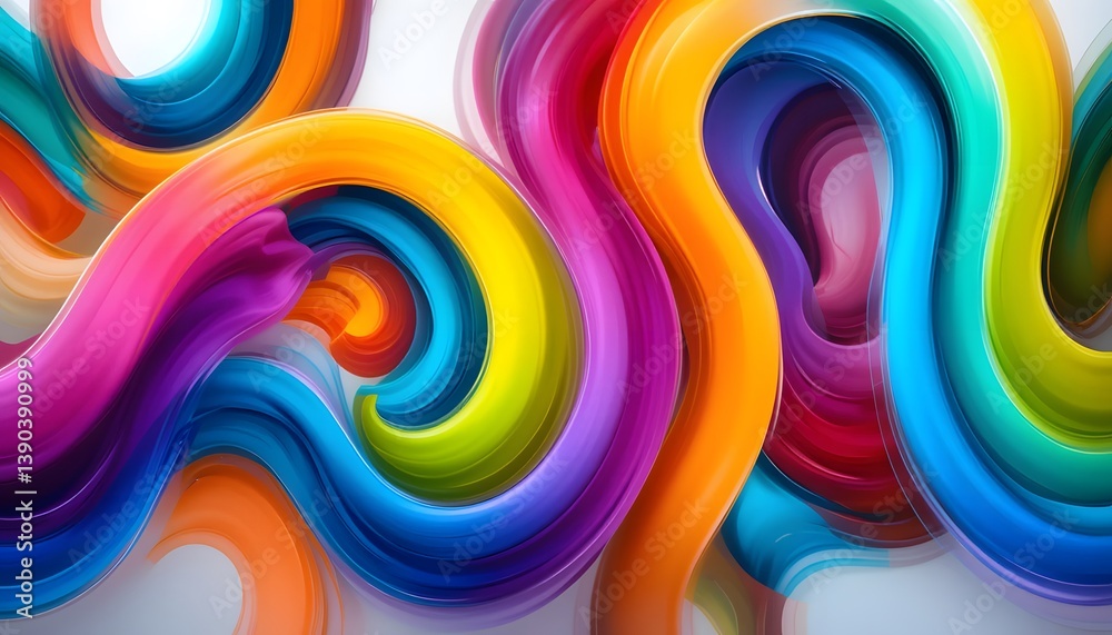 Fototapete abstract colorful waves design, vibrant gradient background. dynamic lines, flowing shapes. cheerful