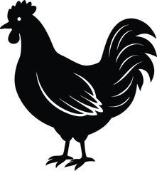 Chicken silhouette side view eps.