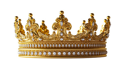 Fototapeta premium Royal Gold Crown with Sparkling Diamonds Elegant Luxury King Queen Majestic Symbol Royalty Power Wealth Success Achievement 