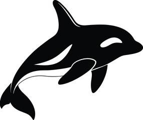 Orca killer whale silhouette Vector.