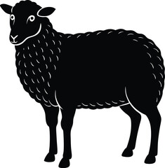 sheep silhouette wooly body eps