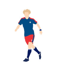 Flat vector people and illustration, man with sport soccer outfit