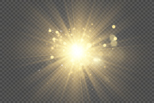 Glowing star, sparkle, light streak, and shimmering particle on transparent background for overlays and magical effects.