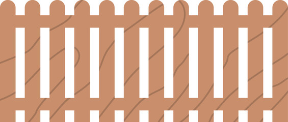 Section of wooden fence vector illustration