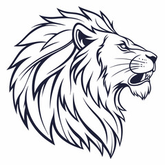 Obraz premium lion head vector silhouette 