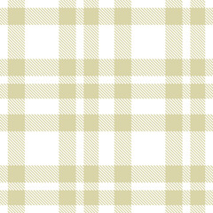 Contemporary Seamless Tartan featuring Vivid white and Highland beige Fabric Design