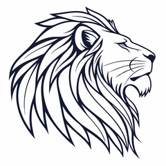 Obraz premium lion head vector silhouette 