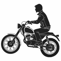 Naklejka premium man on motorcycle silhouette vector