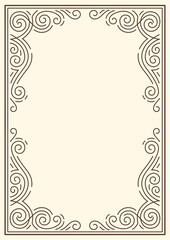 Line curl frame. Modern decorative linear background.