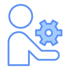 Service Outline Blue Color Icon