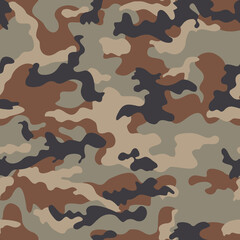 army camouflage seamless modern pattern, military forest background for print