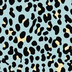 leopard print seamless pattern, modern vector design with spots, skin texture