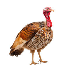 Majestic Turkey Standing in Bright Light, png element with transparent bg