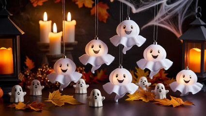 Halloween Lanterns with Ghosts