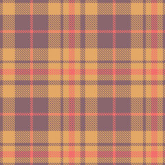 Contemporary Deep reddish grey & Dusky sand brown Seamless Tartan Fabric Design