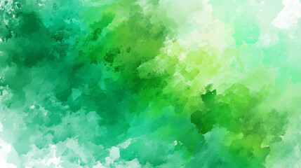Obraz premium A watercolor painting featuring shades of green and white with a soft and blurred texture effect