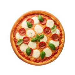 Italian pizza isolated on transparent background.