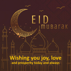 Eid mubarak islamic greeting banner background
