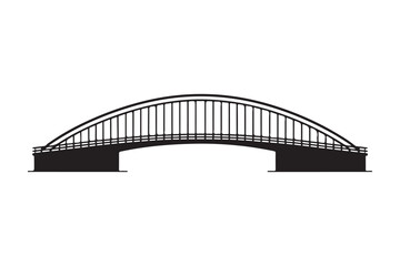 Bridge Silhouette Vector Arch Structure Clipart for Engineering and Architectural Designs