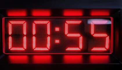 A red countdown timer shows fifty five seconds in a crucial moment of athletics.