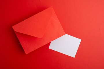 Paper envelopes on a light background. New mail, write a message. Send and receive mail. Postal delivery service. Empty envelope, empty space. Communication with people, paperwork. Envelope close-up