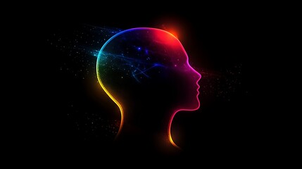 Obraz premium Abstract colorful silhouette human form innovation creativity visual expression image