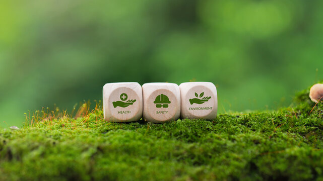 HSE Health, Safety, Environment Concepts that focus on accident prevention, environmental protection, health and safety for businesses and organizations.