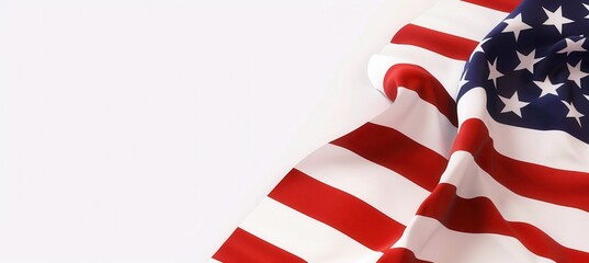 Minimalist 4th of July Banner with Monochromatic Flag and Elegant Serif Headline Space