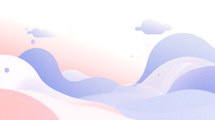 Pastel wave abstract landscape.