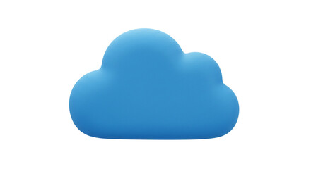 Obraz premium A serene, fluffy blue cloud symbolizing digital freedom and boundless possibilities against a clean white background.