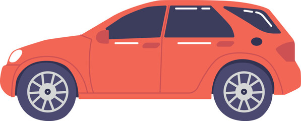 Red car SUV vector illustration