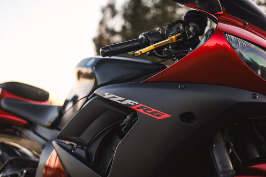 Red motorcycle in Bluffton, South Carolina, March 2, 2025