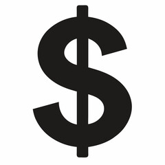 Dollar Sign black silhouette icon on white background