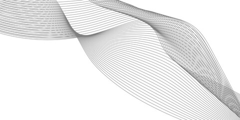 Abstract Curved Black and White Line Wave Background